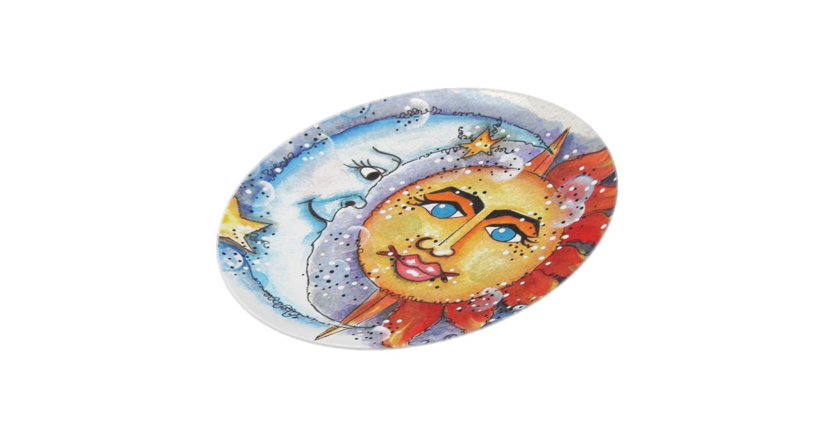 Sun and Moon Design Dinner Plate | Zazzle