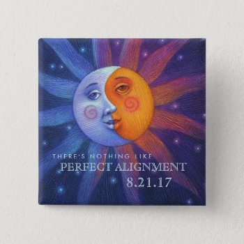 Sun And Moon Eclipse Perfect Alignment Button by ilovedigis at Zazzle