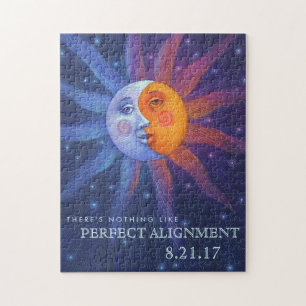 Sun and Moon Eclipse Perfect Alignment Jigsaw Puzzle