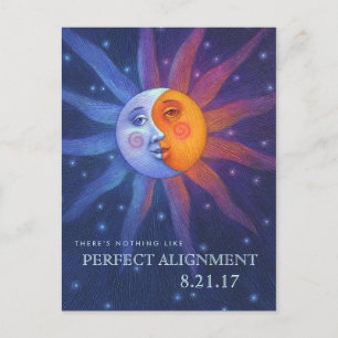 Sun and Moon Eclipse Perfect Alignment Postcard