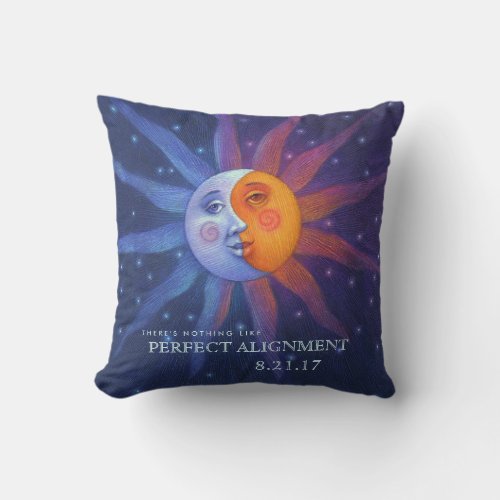 Sun and Moon Eclipse Perfect Alignment Throw Pillow