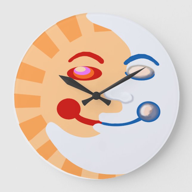 Sun and moon faces large clock (Front)
