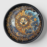 Sun and Moon Galaxy Round Clock