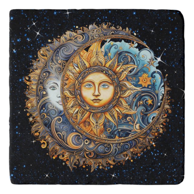 Sun and Moon Galaxy Trivet (Front)