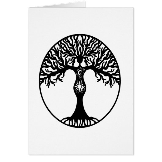 Sun and Moon Goddess Tree Cards (Front)
