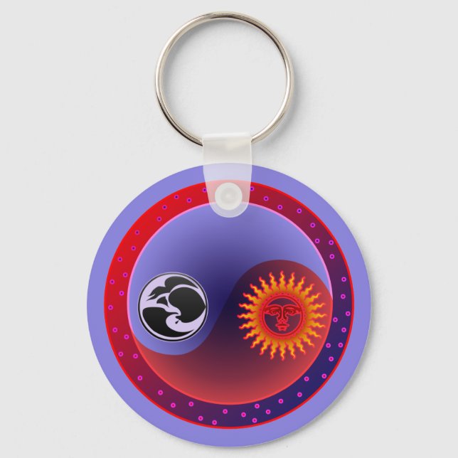 Sun and Moon in Balance Keychain (Front)