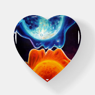 Sun and moon kiss paperweight