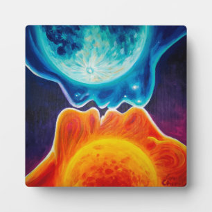 Sun and moon kiss  plaque