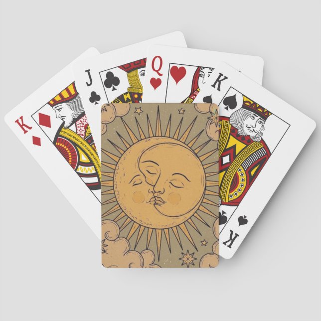 Sun and Moon Mandala Bandana Poker Cards (Back)