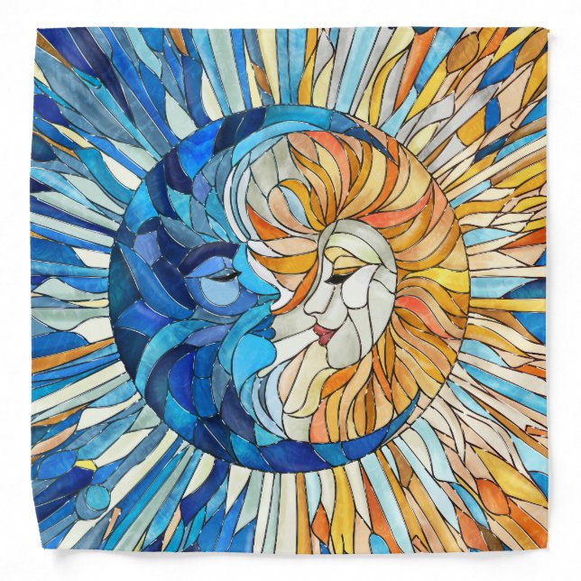 Sun and Moon Mosaic Art Bandana (Front)
