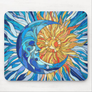 Sun and Moon Mosaic Art Mouse Pad