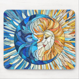 Sun and Moon Mosaic Art Mouse Pad