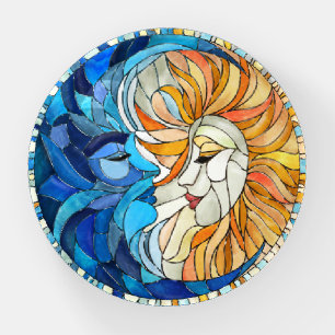 Sun and Moon Mosaic Art Paperweight