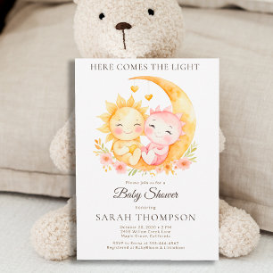 Sun and Moon Neutral Celestial Baby Shower Invitation