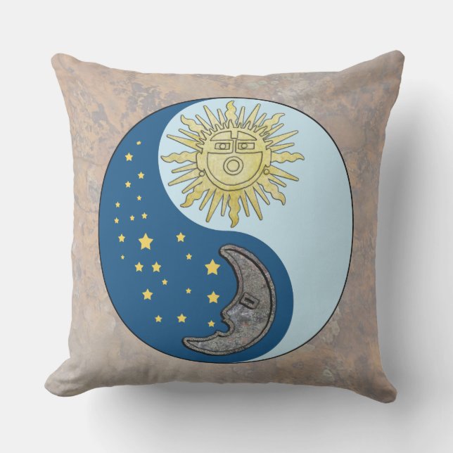 Sun and Moon Outdoor Pillow (Front)