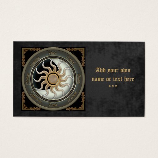 Customizable Sun and Moon Pagan Wheel Business Card Template