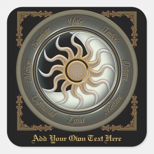 Sun and Moon Pagan Wheel Bookplate