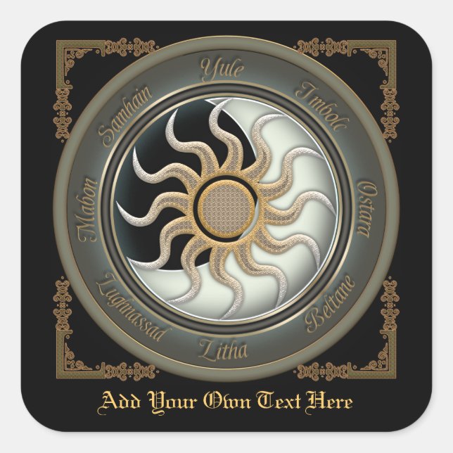 Sun and Moon Pagan Wheel Bookplate (Front)