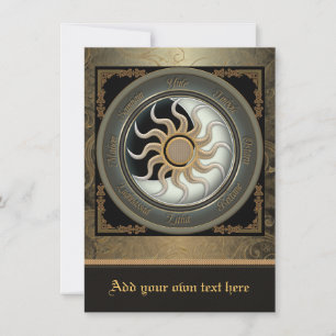 Sun and Moon Pagan Wheel Medium Invitation
