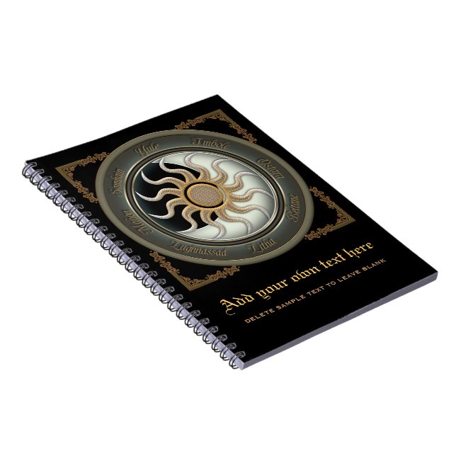 Sun and Moon Pagan Wheel Notebook (Right Side)