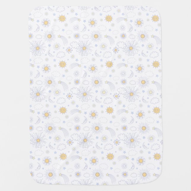 Sun and Moon pattern Stroller Blanket (Front)