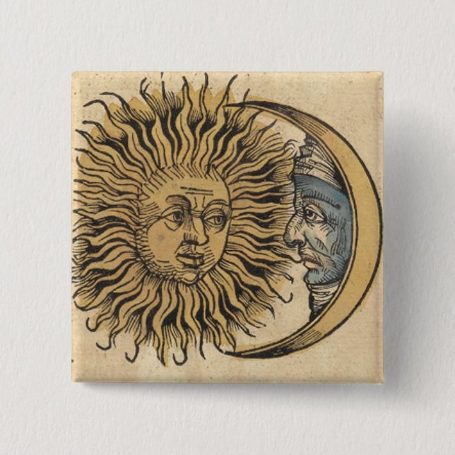 Sun and Moon Pinback Button (Front)