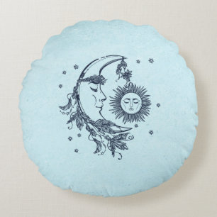 Sun and Moon Round Pillow