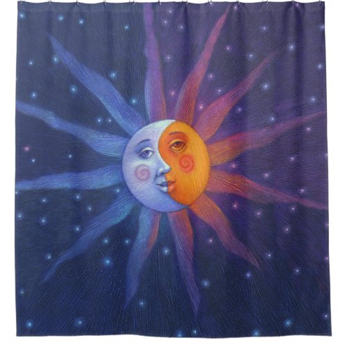 Sun and Moon Shower Curtain