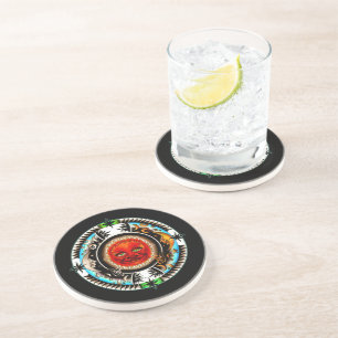 Sun And Moon Space Mandala Coaster