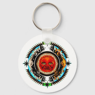 Sun And Moon Space Mandala Keychain