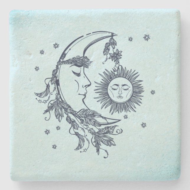 Sun and Moon Stone Coaster (Front)