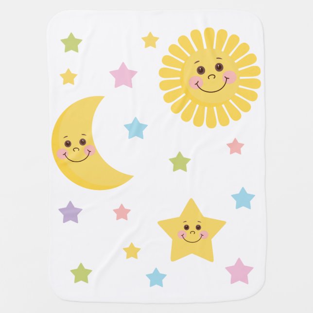 Sun and Moon Stroller Blanket (Front)