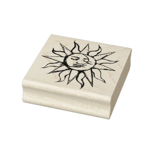 Sun and Moon Sunshine MoonChild Rubber Stamp