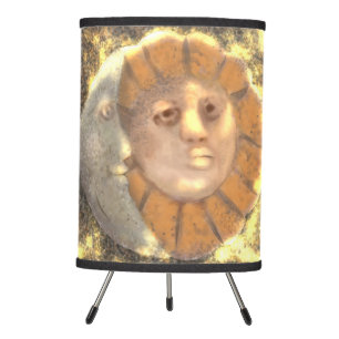 Sun And Moon Symbol Relic Artwork Design Tripod Lamp