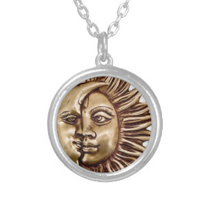 SUN AND MOON TALISMAN SILVER PLATED NECKLACE