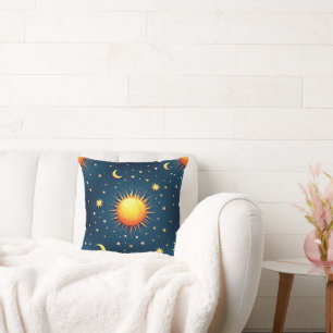 Sun and Moon Throw Pillow