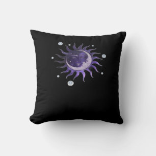 Sun And Moon Whimsigothic Gothic Witchy Witch Throw Pillow
