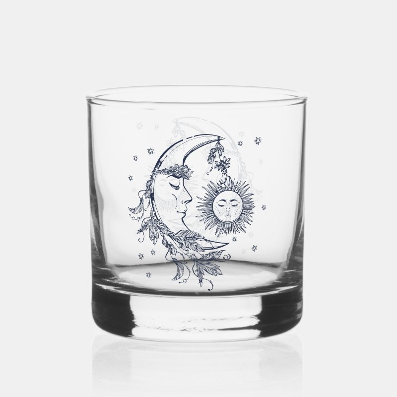 Sun and Moon Whiskey Glass