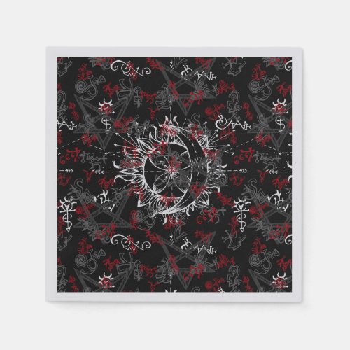 Sun and Moon Wicca Witch Pagan Halloween    Napkins