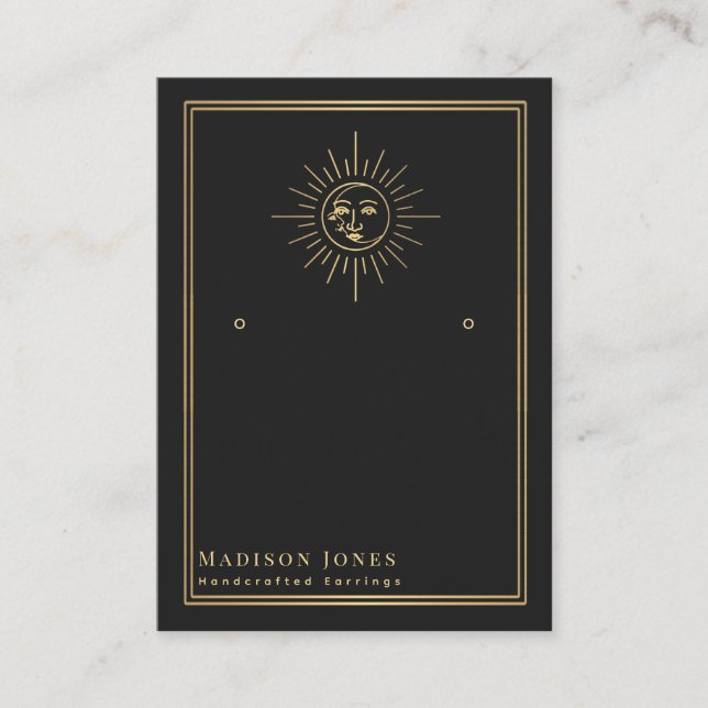 Sun and Moon Witchy Stud Earring Display Card (Front)