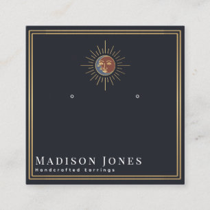 Sun and Moon Witchy Stud Earring Display Square Business Card