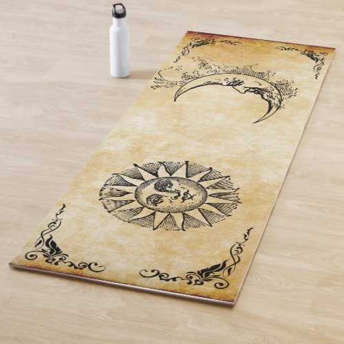 sun and moon with border yoga mat