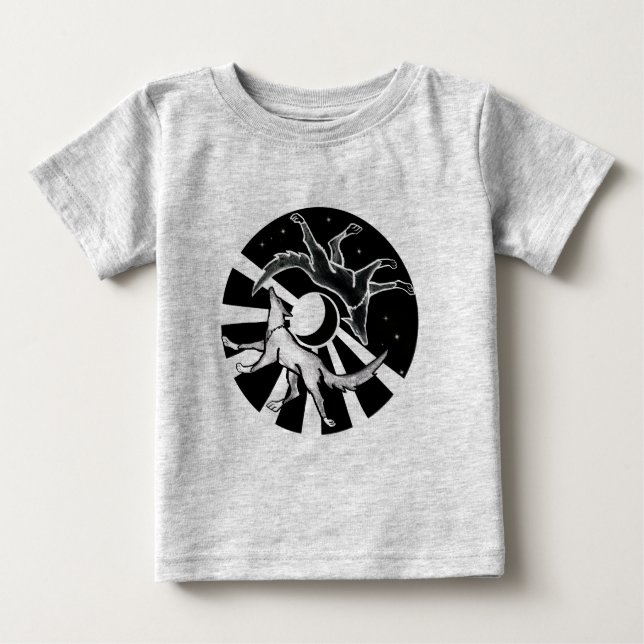 Sun and Moon Wolves Baby T-Shirt (Front)