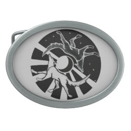 Sun and Moon Wolves Belt Buckle