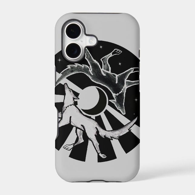 Sun and Moon Wolves Iphone Case (Back)