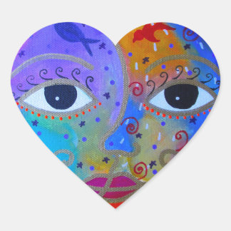 SUN AND MOON/YIN AND YANG HEART STICKER