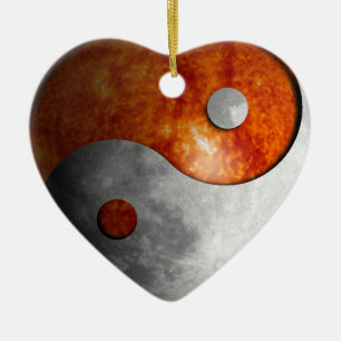 Sun and Moon Yin Yang Ceramic Ornament