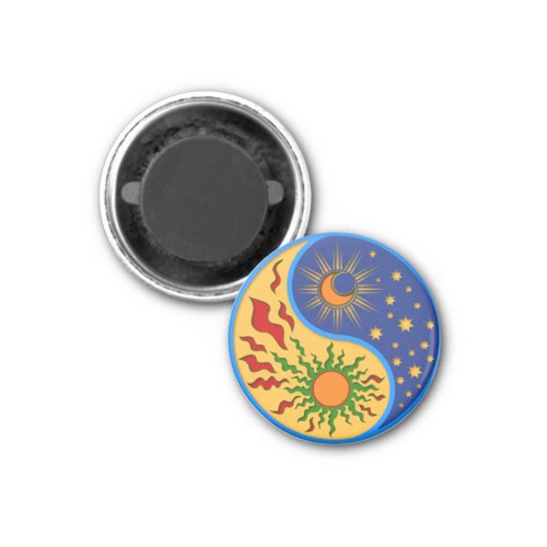 Sun and Moon Yin Yang Colorful Magnet