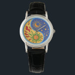 Sun and Moon Yin Yang Colorful Watch<br><div class="desc">A Yin Yang sun and moon design in a paper cutout style.</div>