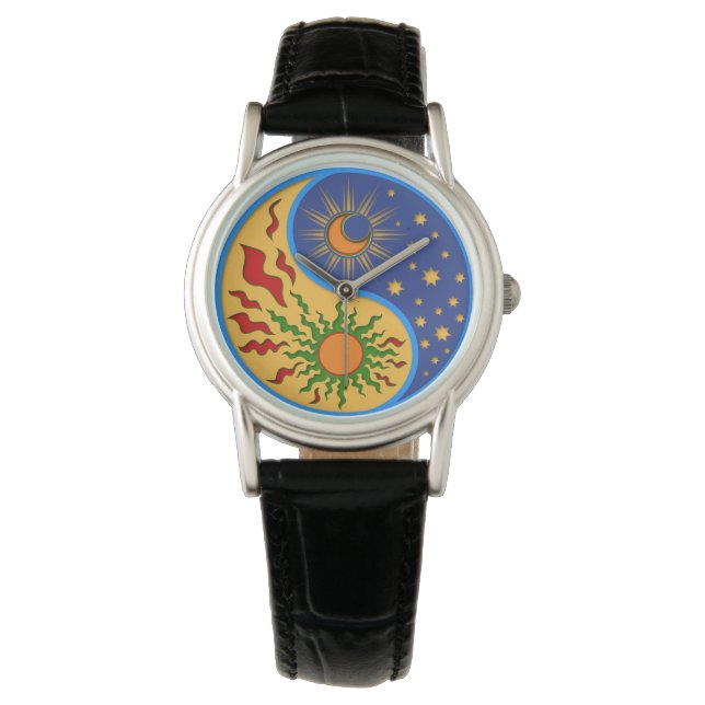 Sun and Moon Yin Yang Colorful Watch (Front)